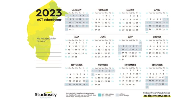 School terms and public holiday dates for ACT in 2023 | Studiosity